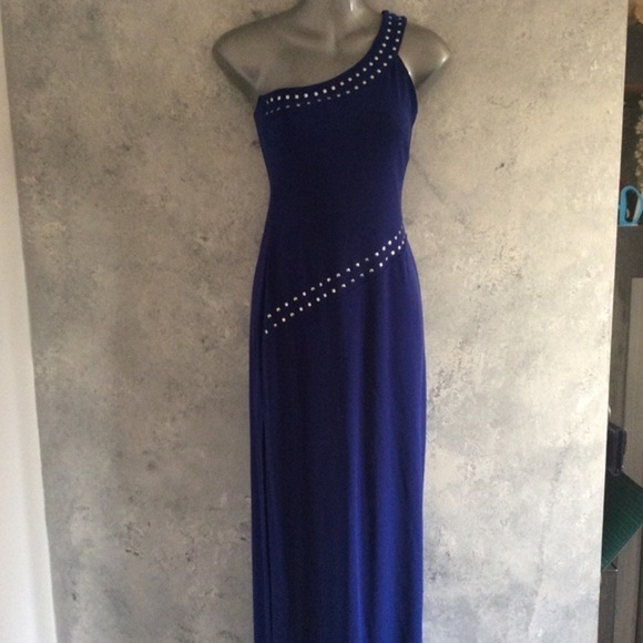 Blue One Shoulder Dress Long Dress Size Medium - Picture 6 of 10